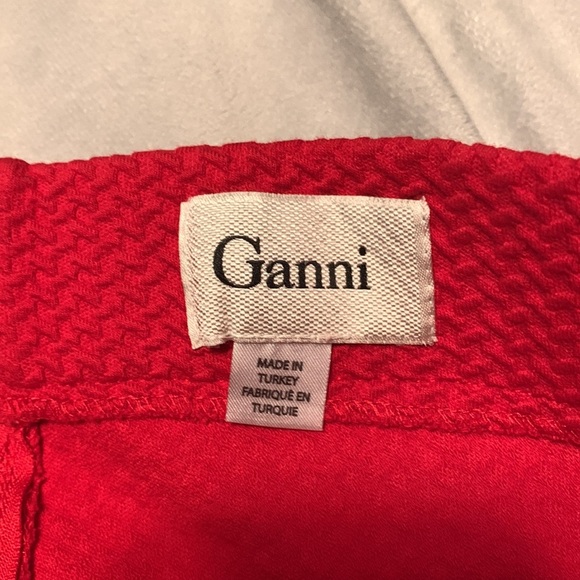 Ganni high waisted skirt textured cherry red cotton pencil size large - Picture 8 of 10